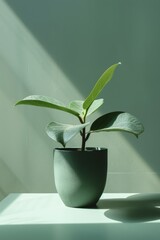 Single houseplant in a sleek pot 