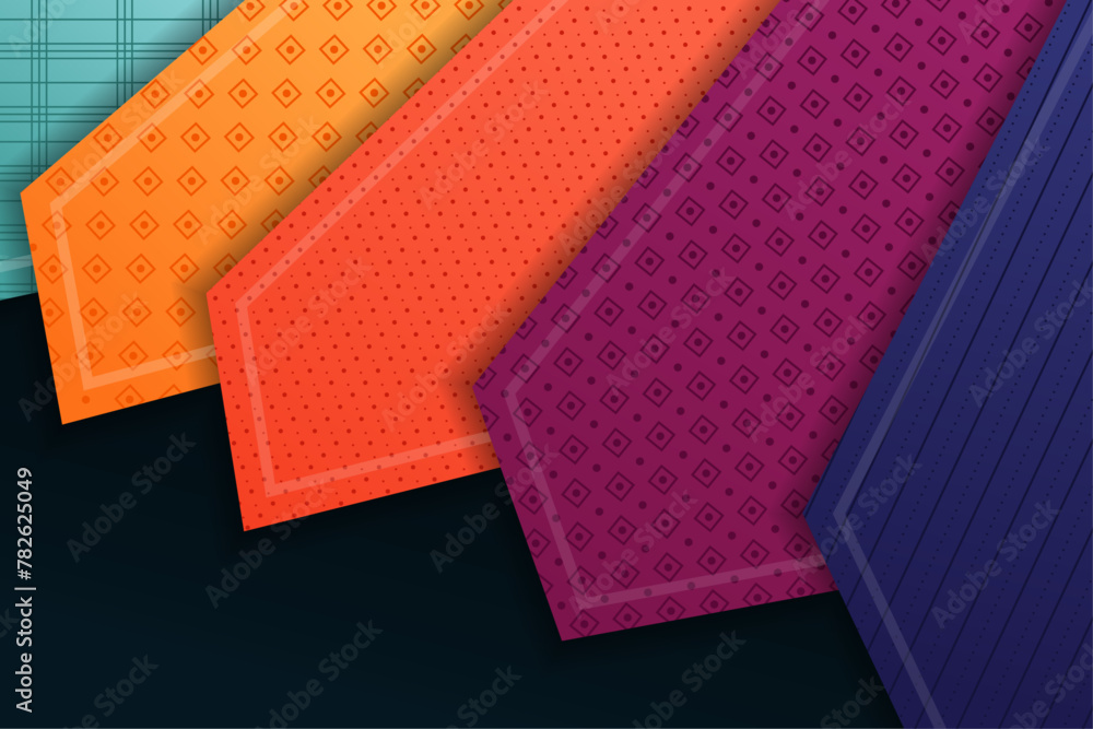 Poster 3d modern abstract presentation background with coorful paper cut background with diagonal pattern. 