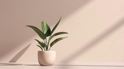 Single houseplant in a sleek pot 