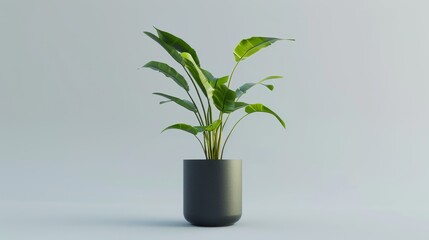 Obraz na płótnie Canvas Single houseplant in a sleek pot 