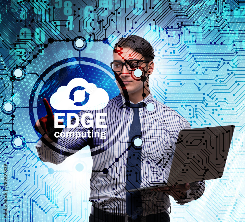 Aufkleber fog and edge cloud computing concept