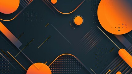 Obraz premium Abstract geometry infused with vibrant neon hues, Ai Generated.