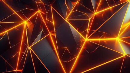 Abstract geometry infused with vibrant neon hues, Ai Generated.