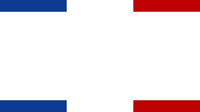 Bastille Day, French National Day animated background illustration with the flag of France animation