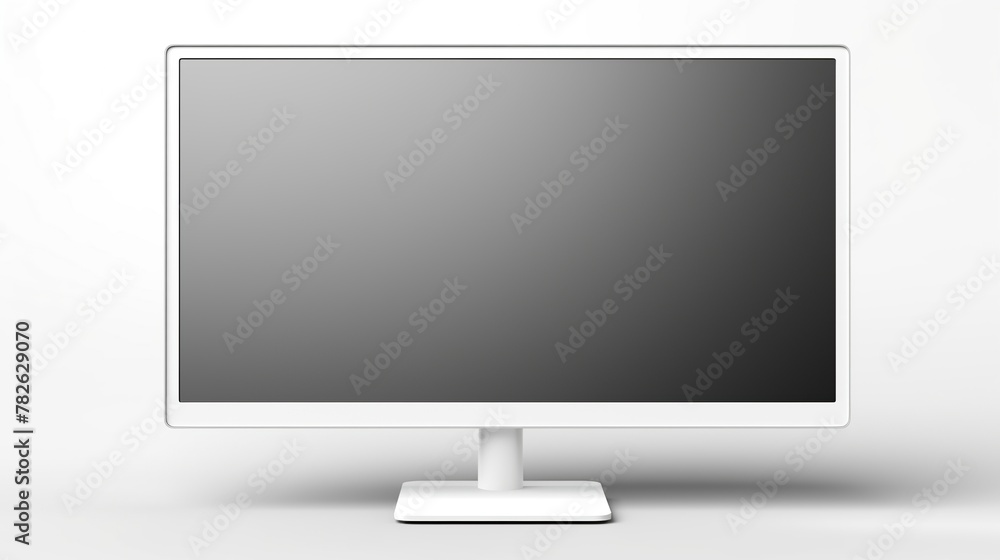 Poster realistic blank modern computer screen isolated on white background.