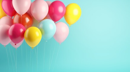 Colorful balloons with space for text against a vibrant background. Ai Generated.