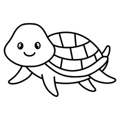 turtle animal cartoon coloring book