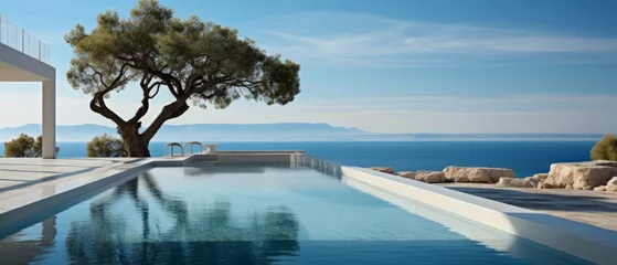 Fototapete Rund Minimalist and sophisticated luxury swimming pool © ProArt Studios