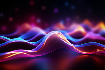 Three-dimensional glowing color fluid background, abstract future technology graphic poster PPT...