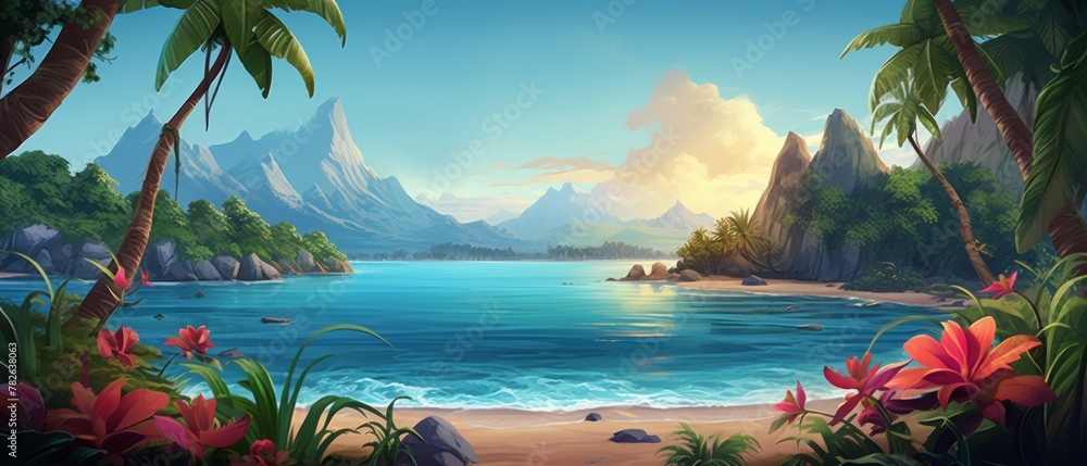 Poster tropical background illustration