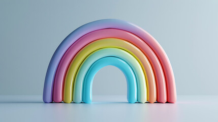 Rainbow 3d render icon illustration, children's day concept illustration