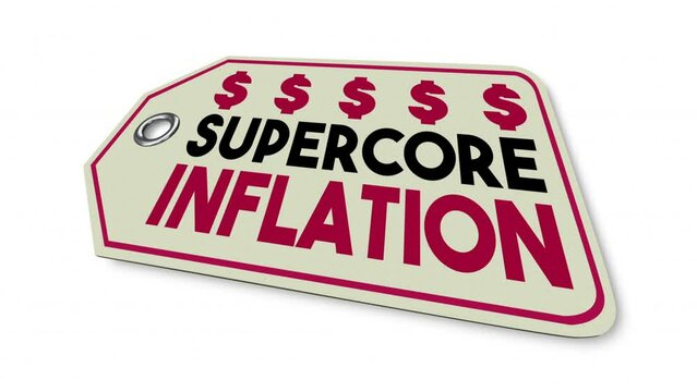 Supercore Inflation Price Tag Goods Rising Prices Costs Higher Increase 3d Animation