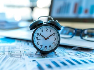 A series of blog posts focused on taxation for businesses, with each entry emphasizing the ticking clock of tax season and the importance of timely planning - obrazy, fototapety, plakaty