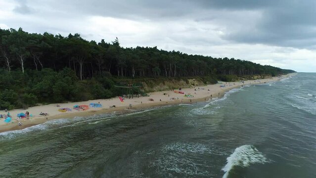 Beach Baltic Sea Lukecin Plaza Morze Baltyckie Aerial View Poland