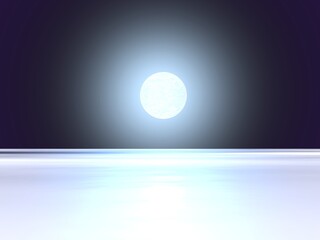 幻想的な月と雲海