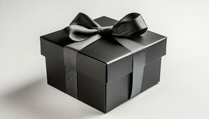black gift box, close-up of a gift box container on white background the vibrant of the season,