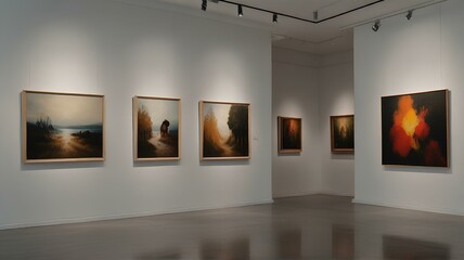 Art gallery. Painting. An empty museum.｜アートギャラリー、絵画、人のいない美術館