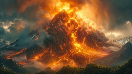 A Volcanic Eruption, a live volcano,A Timelapse Transformation of a live volcano,Natural Disaster