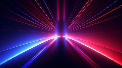 Obraz premium Abstract red and blue light background on black background, futuristic tech energy concept illustration