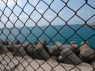 フェンスの向こうは海
