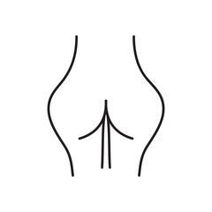 buttocks icon. Female buttocks, butt or ass liner illustration for web and app..eps