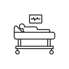 health, patient, recovery, room icon, vector flat liner illustration for web and app..eps