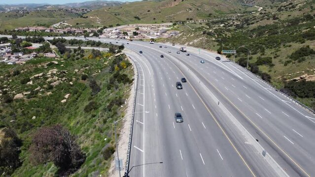 Aerial view of 118 Ronald Reagan Freeway, in Simi Valley, CA