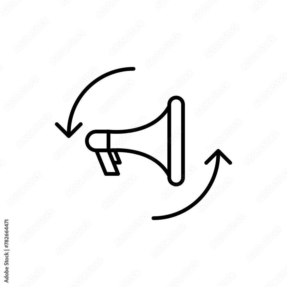 Poster remarketing icon vector flat liner illustration for web and app..eps