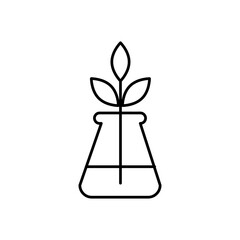 Plant, flask icon. simple flat liner illustration on white background..eps