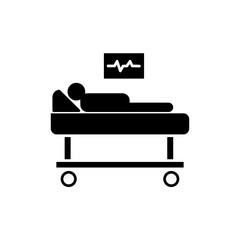 recovery room icon , simple black patient recovery room icon illustration for web and app..eps