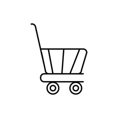 Trolley products icon. simple flat liner illustration for web and app..eps