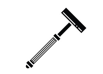 Razor blade. Simple illustration in black and white.