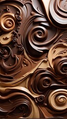 Chocolate Swirls, abstract patterns resembling swirling chocolate or caramel