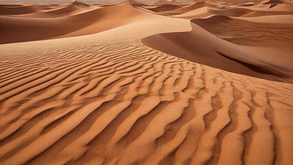 Fototapeta na wymiar Desert Sands, rippling patterns and textures of desert sands in shades of brown