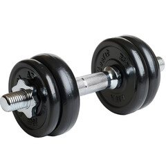 dumbbell isolated on a transparent PNG background, white background , Generative Ai