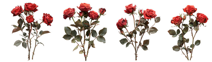 rose isolated on a transparent PNG background, white background , Generative Ai