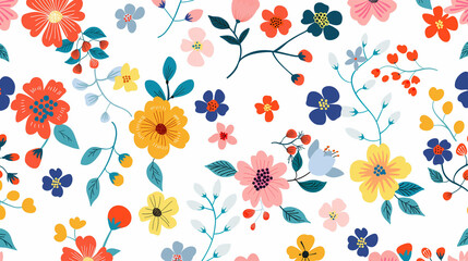 Colorful Seamless Floral Pattern for Textiles
