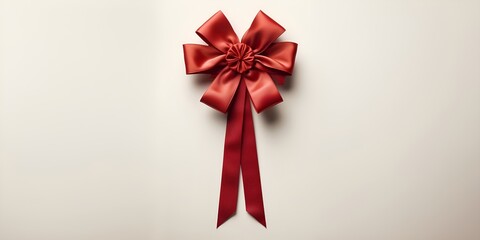 Red Ribbon of Honor Cardboard Masterpiece Emulates Prestige and Achievement - obrazy, fototapety, plakaty