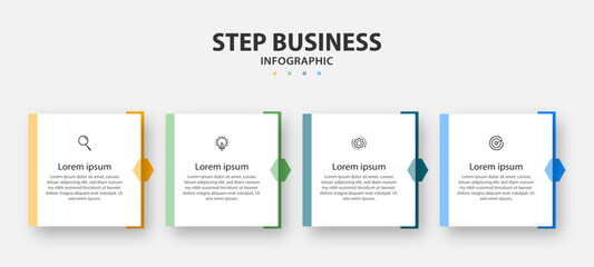 Creative template infographic design template. timeline with 4 steps, options. can be used for workflow diagram, info chart, web design. vector illustration.