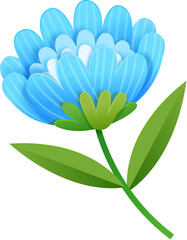 Paper Art Single Blue Flower