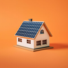 Cartoon model house 3D rendering, financial and banking investment sales illustration about house concept