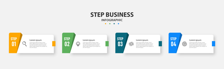 Creative template infographic design template. timeline with 4 steps, options. can be used for workflow diagram, info chart, web design. vector illustration.