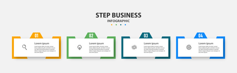 Creative template infographic design template. timeline with 4 steps, options. can be used for workflow diagram, info chart, web design. vector illustration.