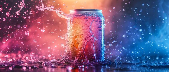Beverage burst, can with a bang, gradient power surge - obrazy, fototapety, plakaty