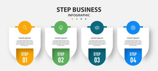 Creative template infographic design template. timeline with 4 steps, options. can be used for workflow diagram, info chart, web design. vector illustration.