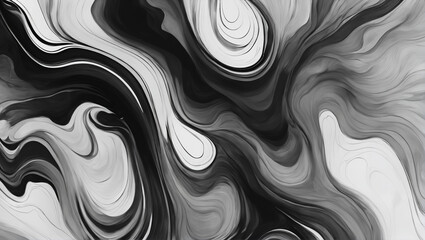 A wallpaper with abstract ink blot textures, showcasing organic shapes and fluid patterns in monochromatic colors like black and white or grayscale ULTRA HD 8K - obrazy, fototapety, plakaty