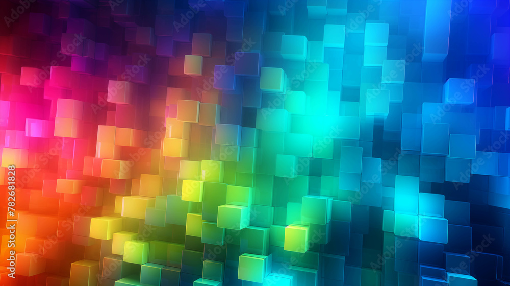 Poster rainbow digital pattern background image.