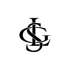 gsl lettering initial monogram logo design
