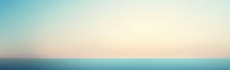Obraz premium Soft pastel gradient effect blurs ocean and sky in calming tones. Banner. Copy space. Background.