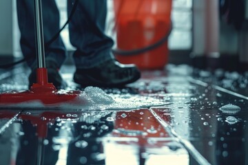 Mopping floors with foam